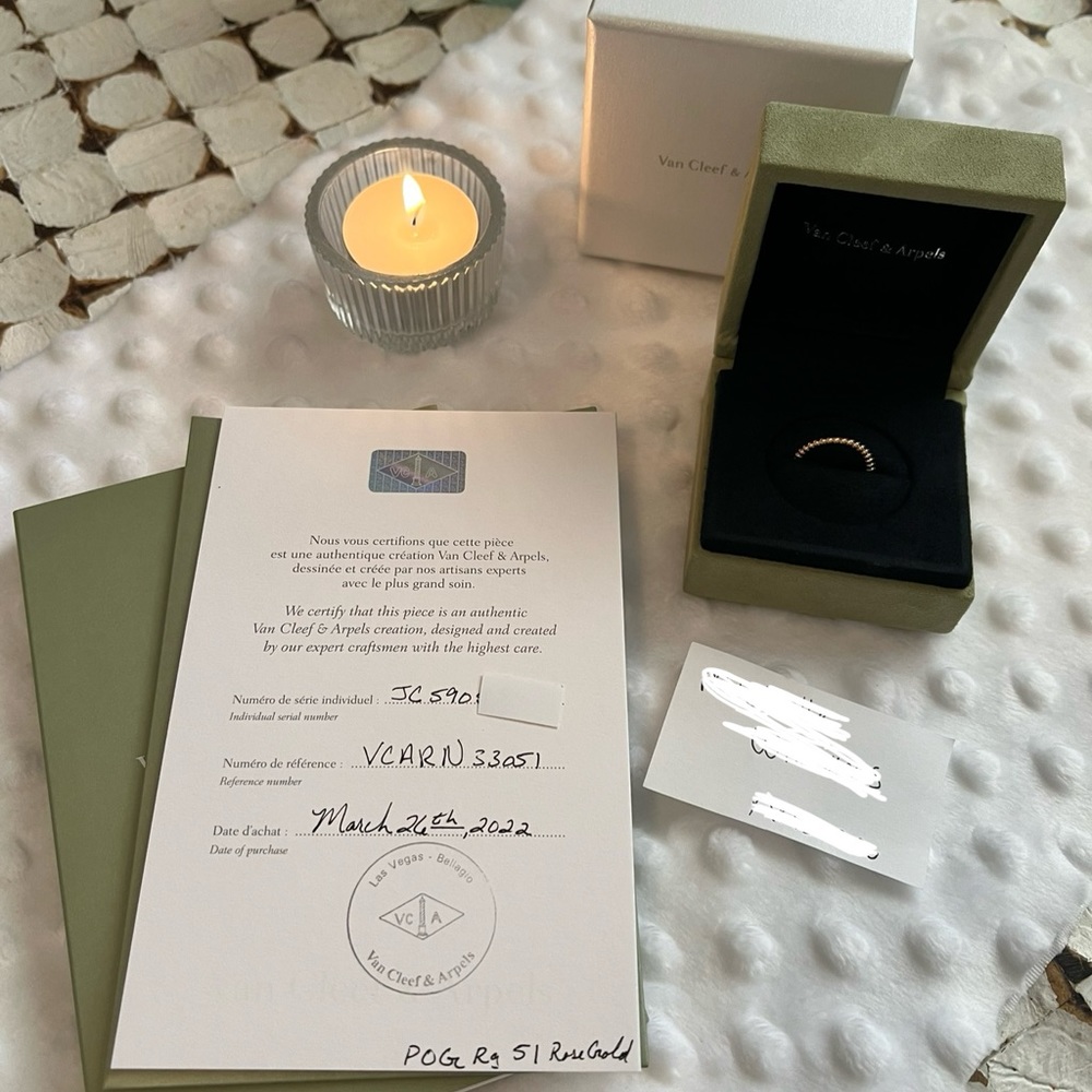 SOLD-Van Cleef & Arpels rose gold Perlee ring